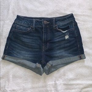High rise denim shorts